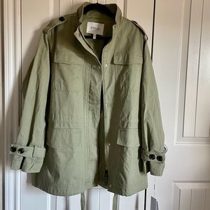 NWT DEREK LAM 10 CROSBY Cotton Field Jacket in Green Bergamot Large